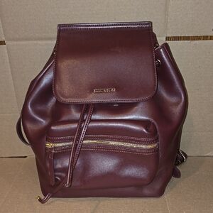 Emini House Chic Burgundy Leather Backpack